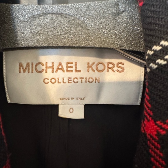 Michael Kors Collection Black and Red Plaid Blazer - Picture 3 of 6